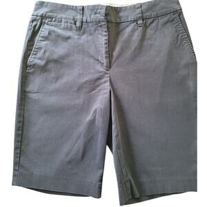 Talbots Blue Long Chino Shorts Zip/button Closure 4 pockets Sz 6